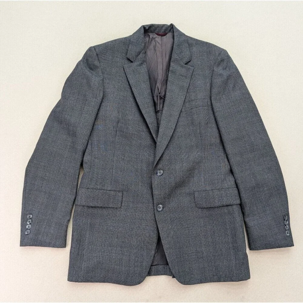 Hart Schaffner Marx Vintage Men's Blazer Jacket Sport Coat Size 40R Blue Plaid